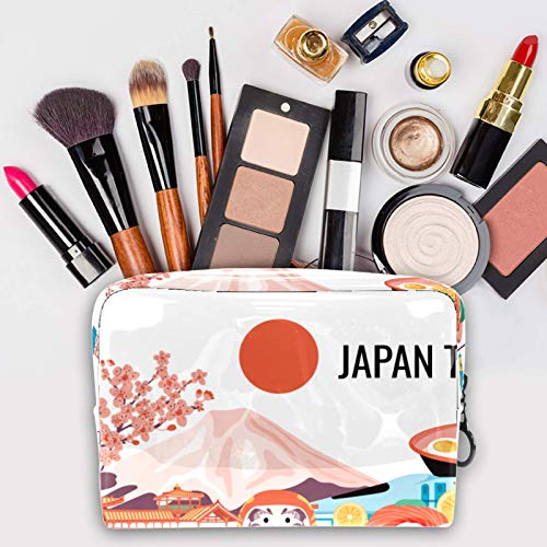 Bolsa de maquillaje de PVC con cremallera, bolsa de cosméticos impermeable con montura japonesa Fuji para mujeres y niñas