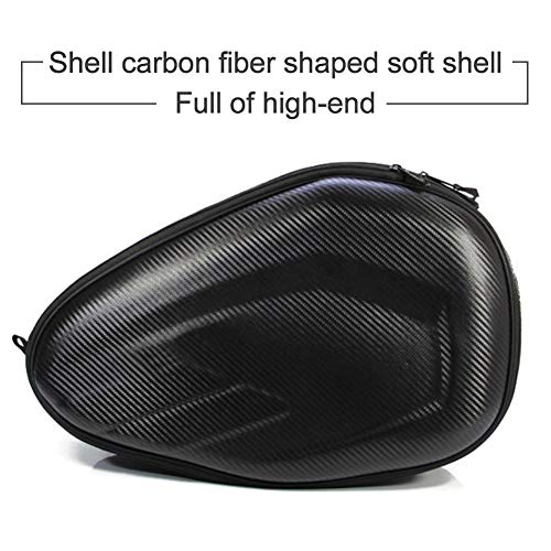 Bolsa de sillín de moto de fibra de carbono impermeable de gran capacidad, bolsa de sillín de locomotora para viajes de larga distancia