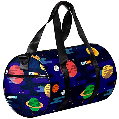 Bolsa de viaje para mujeres y hombres Galaxy Space Rocket Planets Sports Gym Tote Bag fin de semana de viaje al aire libre Bolsa de equipaje