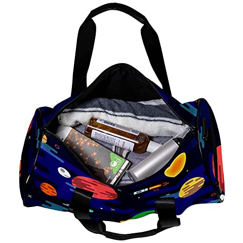 Bolsa de viaje para mujeres y hombres Galaxy Space Rocket Planets Sports Gym Tote Bag fin de semana de viaje al aire libre Bolsa de equipaje