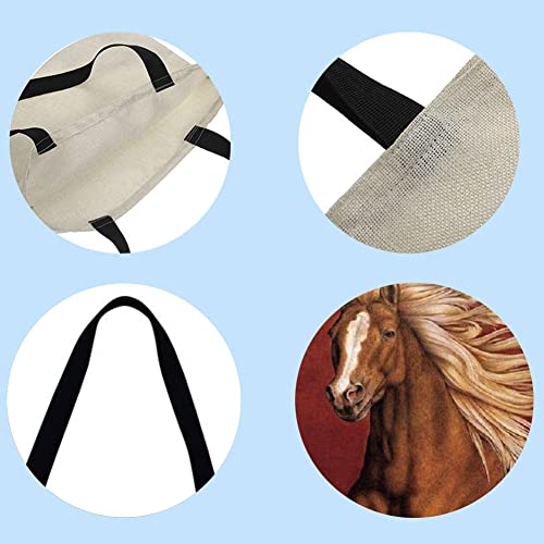 Bolso de compras de hombro impreso caballo bolso de compras ocasionales de gran capacidad de las señoras (40 * 40 cm)