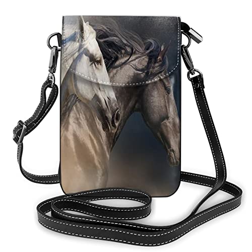 Bolso de cuerpo cruzado con patrón de caballo animal pequeño bolso de teléfono celular bolsas de hombro casuales para las mujeres