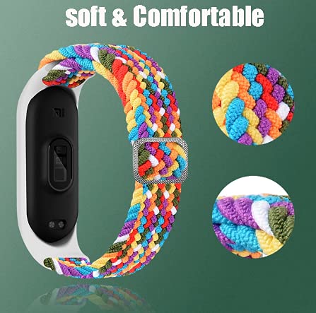 BoLuo Correa para Xiaomi Mi Band 6,Bandas De Correa Repuesto,Correas Reloj, Nylon Reloj Recambio Brazalete Correa Repuesto Strap Wristband para Xiaomi Mi Band 6 5 4 3 Accessories (arcoíris)