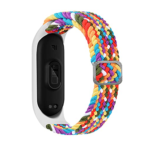 BoLuo Correa para Xiaomi Mi Band 6,Bandas De Correa Repuesto,Correas Reloj, Nylon Reloj Recambio Brazalete Correa Repuesto Strap Wristband para Xiaomi Mi Band 6 5 4 3 Accessories (arcoíris)