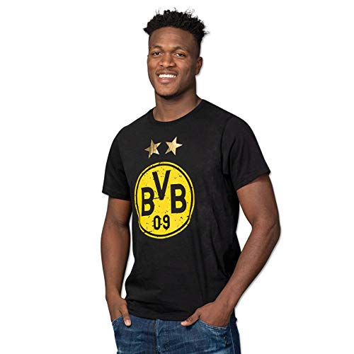 Borussia Dortmund Camiseta con el logo, Hombre, Negro/Amarillo, S