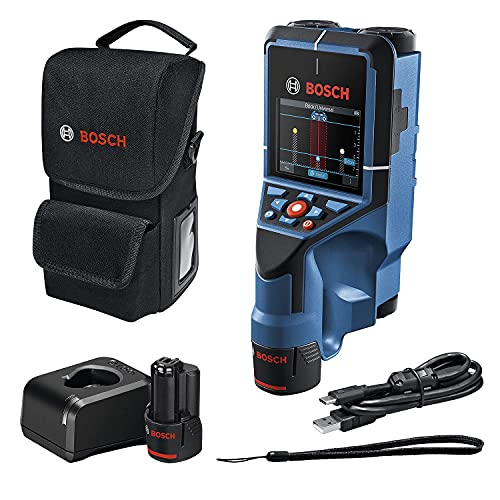 Bosch Professional 12V System Detector D-tect 200 C (2 baterías 12V, detección de cables, tuberías de metal y plástico, pernos y cavidades; cable USB-C™, L-BOXX) - Amazon Exclusive Set
