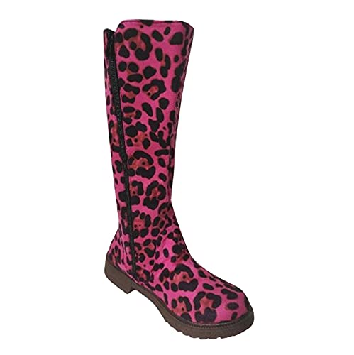 Botas altas para mujer con estampado de leopardo, botas de equitación con tacón de bloque con cremallera, botas de tacón alto, botas de moda para el tiempo libre, botas de invierno cálidas