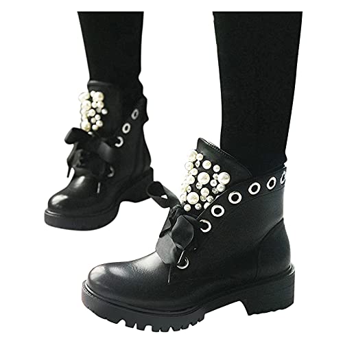 Botas de Invierno para Mujer,Impermeables,Forradas,Cálidas,Zapatos Con Cremallera Lateral,Estilo Chelsea Negra