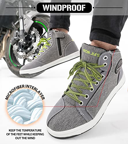 Botas de Moto para Hombre, Zapatillas de Motocicleta Casuales Antideslizantes, Zapatillas de Motocross Impermeable 44
