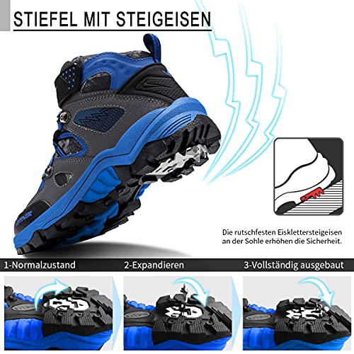 Botas de Senderismo Zapatos de Algodón Botas para la Nieve Botas de Invierno para Unisex Niños, 27 EU, 1 Azul