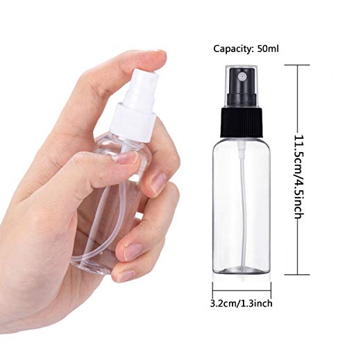 Bote Spray Botellas Vacía De Plástico Transparentes Contenedor de Pulverizador, 6 Piezas (50Ml)
