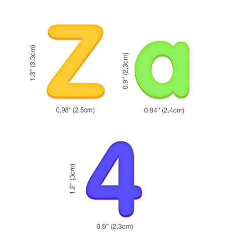 Boxiki Kids Conjunto de letras y números del alfabeto magnético de 80 piezas para niños Letras magnéticas Números y símbolos matemáticos