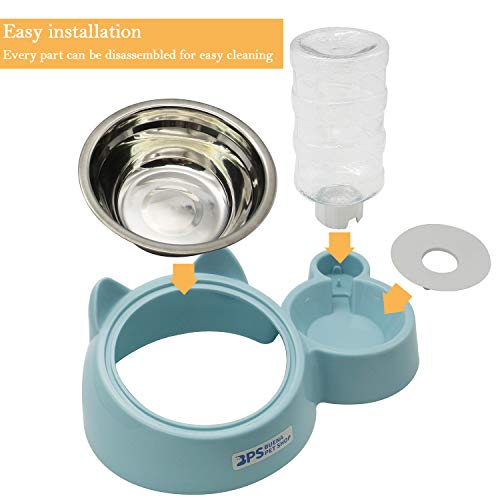 BPS Comedero y Bebedero Automático para Gatos y Perros Antisalpicaduras Dispensador Agua Alimentador Automatico Fuentes para Mascotas Tamaño M/L (M) BPS-5720