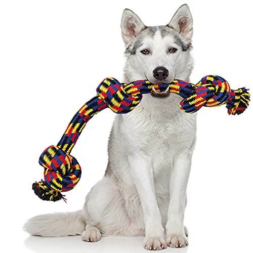 BPS Nudo Algodón Juguete Cuerda para Perros Tamaño Grande de Algodón para Salud Mental Dental del Perro Limpieza Dientes (Juguete Cuerda) BPS-8512