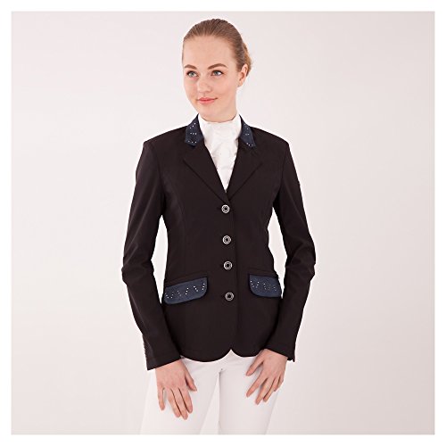 BR equitación-cuello y bolsillos para Chaqueta de concurso BR personalizable, diseño de S, color azul marino
