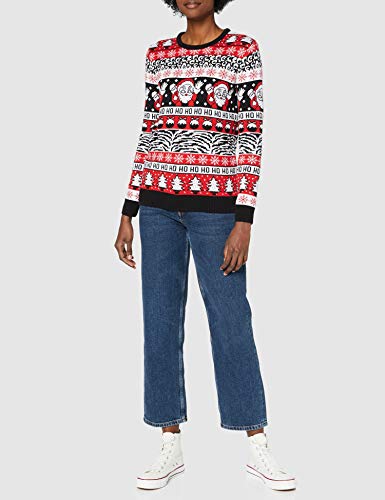 British Christmas Jumpers Comic Wave Eco-Suéter navideño para Mujer Suter Pulver, Rosso, XS