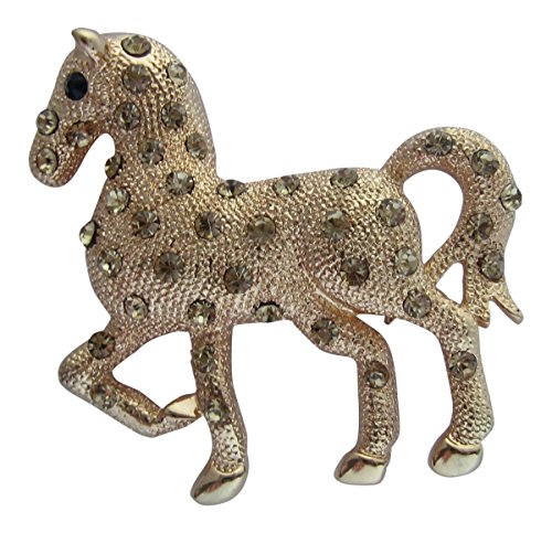 Broche Boutique grande Pony caballo de cristal broche chapado en oro broche regalo para el día de la madre