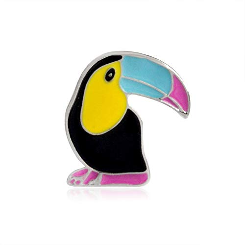 Broche de esmalte de cisne de pájaro tucán de dibujos animados con diseño de pájaro, chaqueta vaquera, solapa Pin de abrigo, joyería de moda para niños y mujeres