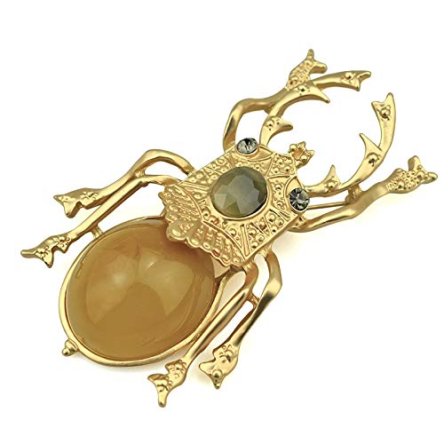 Broches de escarabajo para mujer Accesorios oro Metal Pins Insectos Escarabajo Broche Grande de Resina Broches Moda