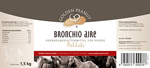 bronchio Aire vías respiratorias bronchial hierbas pellets para caballos Cubo de 1,5 kg