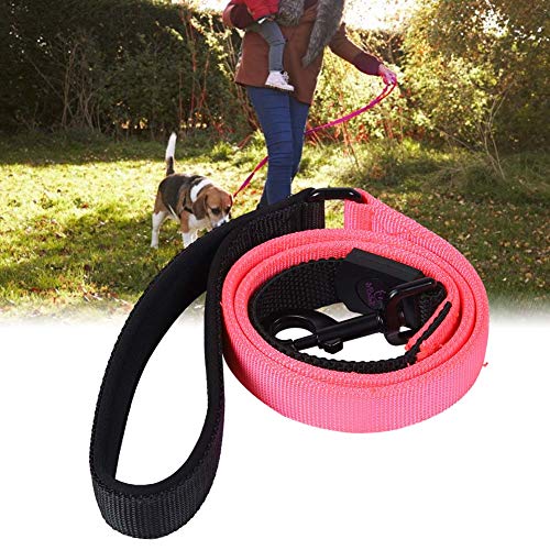 BrysonKally Cuerda De Tracción Rosa Durable Nylon Flexible Pet Correa Tracción Cuerda para El Perrito De Perro Grande Medium Perrito Caminando Corriendo Cuerda De Tracción para Mascotas