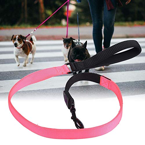 BrysonKally Cuerda De Tracción Rosa Durable Nylon Flexible Pet Correa Tracción Cuerda para El Perrito De Perro Grande Medium Perrito Caminando Corriendo Cuerda De Tracción para Mascotas