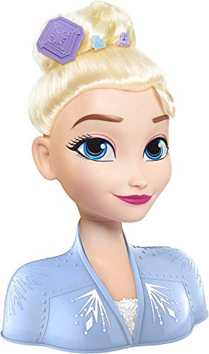 Busto Elsa de Frozen 2 con 14 diferentes accesorios con que peinarla. Para niños/as a partir de los 3 años