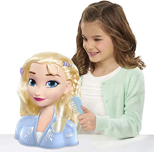 Busto Elsa de Frozen 2 con 14 diferentes accesorios con que peinarla. Para niños/as a partir de los 3 años