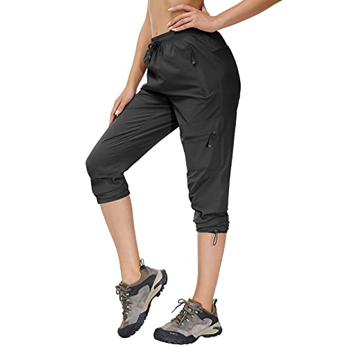 Butrends Pantalones de Senderismo al Aire Libre para Mujer Pantalones para Caminar Impermeables de Secado rápido para Acampar Protección UV con Bolsillos con Cremallera.