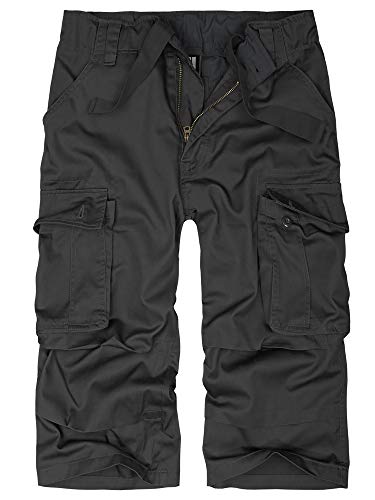 bw-online-shop Airforce - Pantalones cortos cargo 3/4 para hombre, estilo vintage Negro – 3/4 pantalón XXXL