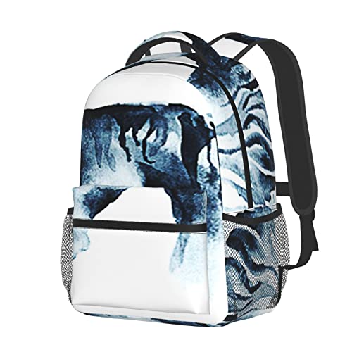BYETWIK Mochilas Escolares Niños Niñas, Mochilas Hombre Mujer, Casual Deporte Playa Viaje Compras Bolsa Escolar, Mochilas Escolares Arte cabeza de caballo mojada