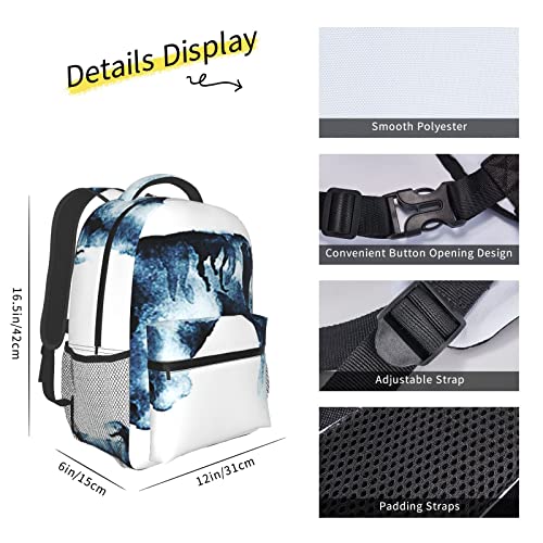 BYETWIK Mochilas Escolares Niños Niñas, Mochilas Hombre Mujer, Casual Deporte Playa Viaje Compras Bolsa Escolar, Mochilas Escolares Arte cabeza de caballo mojada