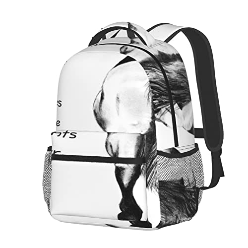 BYETWIK Mochilas Escolares Niños Niñas, Mochilas Hombre Mujer, Casual Deporte Playa Viaje Compras Bolsa Escolar, Mochilas Escolares Caballo que se aleja del lápiz