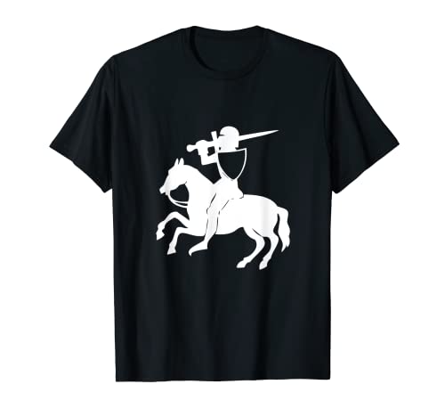 Caballero en caballo con escudo y espada Camiseta