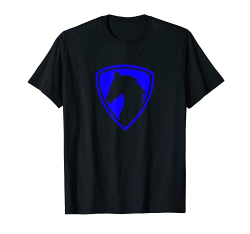 Caballo Azul Silueta Pony Ecuestre Montar A Caballo Camiseta