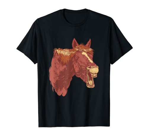 Caballo cara riendo caballo silueta montar a caballo regalo Camiseta