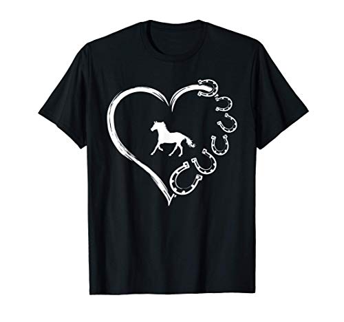 Caballo lindo Amor de herradura Corazón Caballo de regalo Ca Camiseta