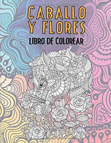 Caballo y flores - Libro de colorear