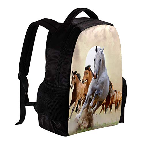 Caballos al Galope Regalo para Mochilas Daypack para niños, Fashion Travel Schoolbag, Bolsas de Estudiante portátil para niños o niñas Holds, 27.5x13x40cm