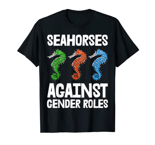 Caballos de mar contra el género camisa hombres Caballo mar Tee Océano pescado Camiseta