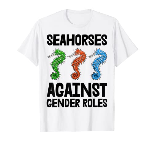 Caballos de mar contra el género camisa hombres Caballo mar Tee Océano pescado Camiseta