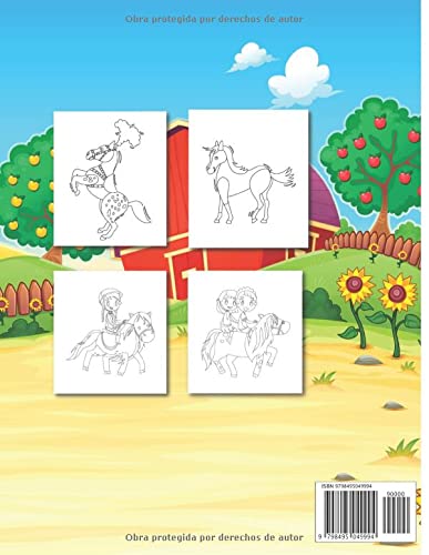 Caballos Y Ponis Libro De Colorear: Impresionante libro para colorear de caballos que relaja y alivia el estrés para niños de 4 a 8 años