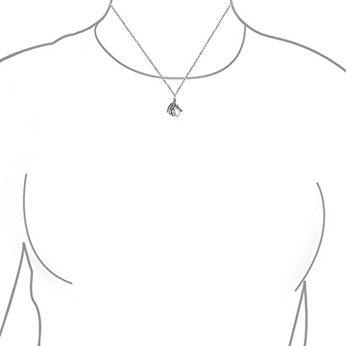 Cabeza De Caballo De Pura Raza Ecuestre Colgante Collar De Perfil Para Mujer Adolescente Antiqued 925 Plata De Ley 925