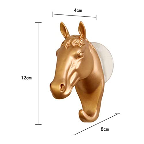 Cabeza de caballo Gancho de pared individual / Percha Gancho para sombrero de abrigo en forma de animal, Perchero decorativo de pared Perchero Percha Gancho de resina para caballo (4 piezas)