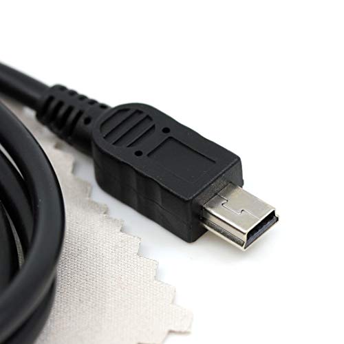 Cable de datos USB compatible con Garmin nüvi 2595LMT, 2599LMT-D, nüvi 5000, Oregon 450, 450t, 550t, 550t, 600, 600t, 650, 650t, 700, 750t mini USB, 1 m, con paño de limpieza para pantalla