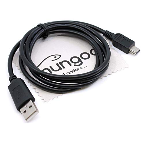 Cable de datos USB compatible con Garmin nüvi 2595LMT, 2599LMT-D, nüvi 5000, Oregon 450, 450t, 550t, 550t, 600, 600t, 650, 650t, 700, 750t mini USB, 1 m, con paño de limpieza para pantalla