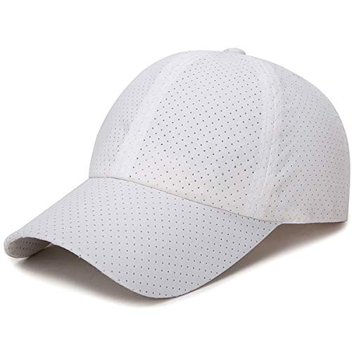 CAIYAN Speedy seco Ajustable Hip Negro Deporte Gorra de béisbol Hop, Punk Casquillo del Estilo del Jinete Sun con Hunched de ala Ancha (Color : White, Tamaño : M)