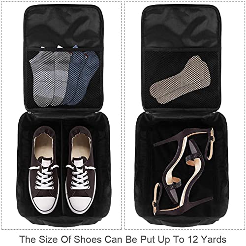 Caja de almacenamiento de zapatos para viajes y uso diario acuarela faro costero bolsa organizador portátil impermeable hasta 12 yardas con doble cremallera 4 bolsillos