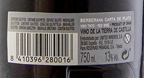 Caja de Berberana Carta de Plata Vino tinto - 6 botellas x 750 ml. - 4500 ml