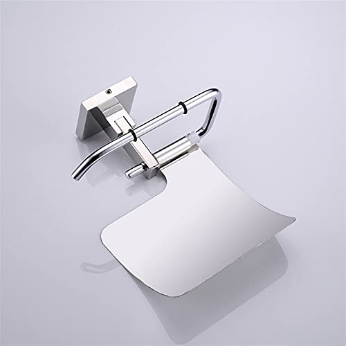 Caja de papel de papel Roll Rolder Hige Papel de papel Caja de tejido Accesorios de baño de acero inoxidable (Color : White)